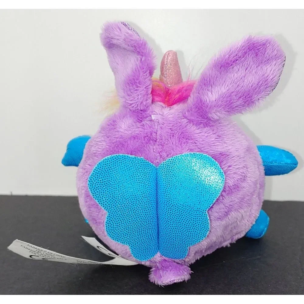 ZURU Rainbocorns Plush Dog Bunny Cat Small Stuffed Animals Lot Of 4 Wings Purple